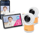 VTech Smart Wi-Fi Video Baby Monitor with 5” Display and 1080p HD Cameras, Built-in Night Light & 2 Cameras, White