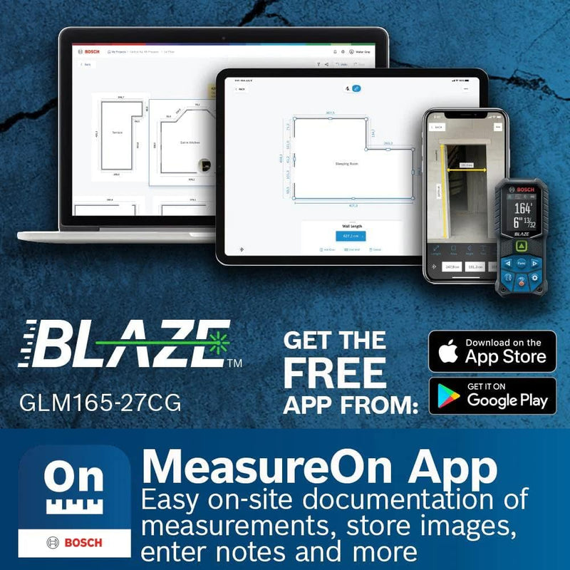 Bosch GLM165-27CG Blaze™ Connected 165 Ft. Laser Measure