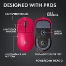 Logitech G PRO X Superlight 2c Compact 44000 DPI Wireless HERO 2 Gaming Mouse - Magenta