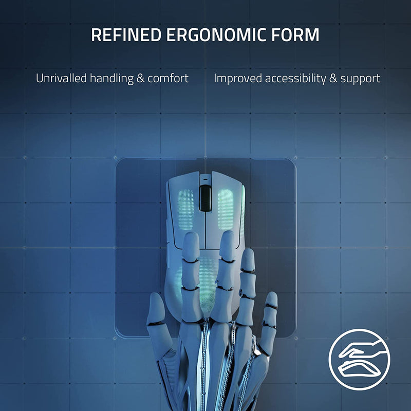 Razer DeathAdder V3 Pro Wireless Gaming Mouse: 64g Ultra Lightweight - Focus Pro 30K Optical Sensor - Fast Optical Switches Gen-3 - HyperSpeed Wireless - 5 Programmable Buttons - 90 Hr Battery - White OPEN-BOX