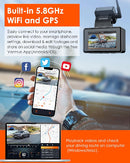 Vantrue Element 2 - 2.7K Dual Channel WiFi Front and Rear Dash Camera