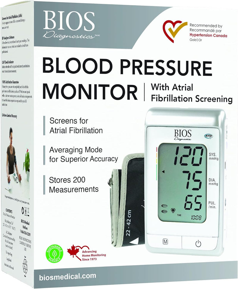 BIOS Diagnostics Blood Pressure Monitor - with Atrial Fibrillation Screening; The