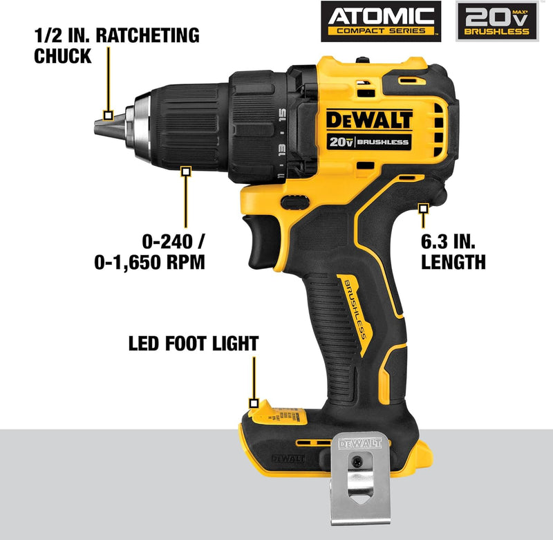 DEWALT DCK489D2 Atomic 20V MAX Brushless Cordless 4-Tool Combo Kit