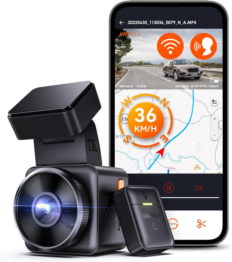 Vantrue Element 1 - 2.7 K HDR Single Channel Mini WiFi Front Dash Camera