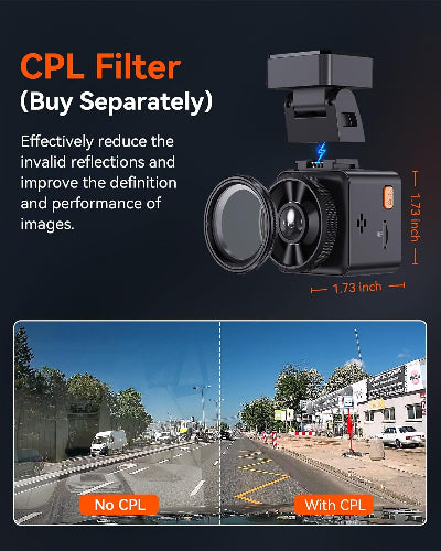 Vantrue Element 1 Lite - 1080P HDR Single Channel WiFi Mini Front Dash Camera