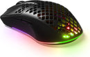 SteelSeries Aerox 3 Wireless - Souris de jeu ultra légère - Capteur optique TrueMove Air 18 000 CPI - Conception ultra-légère 68 g résistante à l'eau - Autonomie de la batterie de 200 heures - Neige 