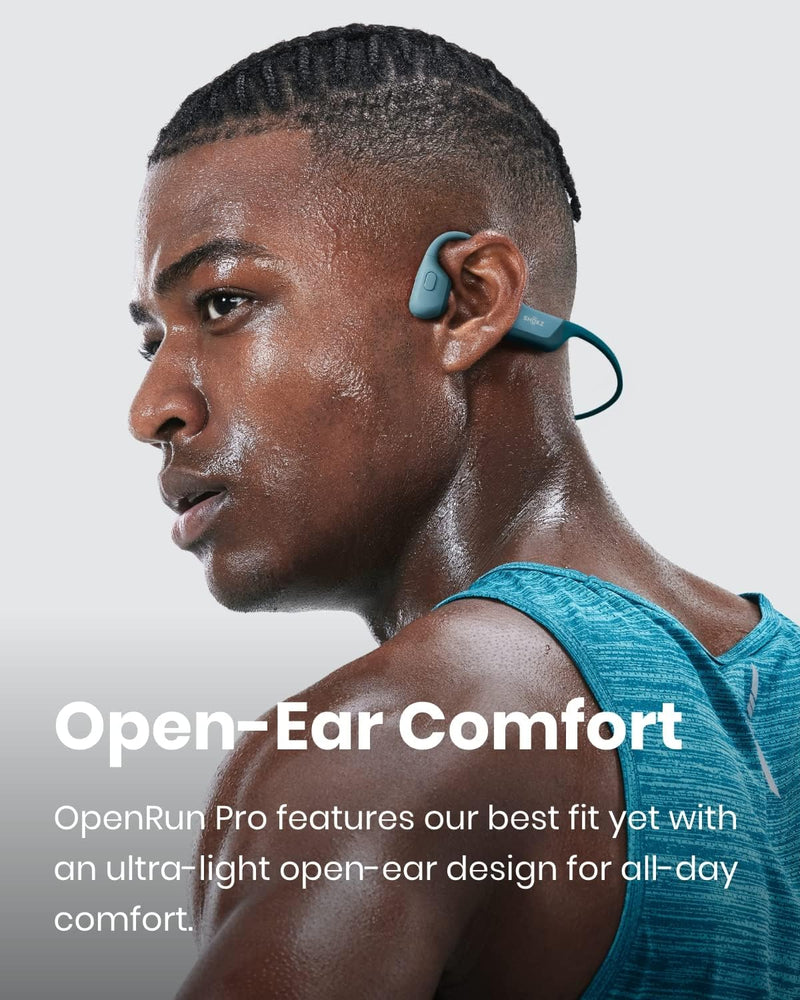 Shokz OpenRun Pro Bone Conduction Bluetooth Headphones - Blue