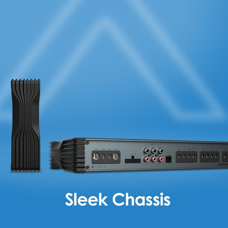 AudioControl A1100.5 Altitude Series 5-channel car amplifier — 90 watts RMS x 4 at 4 ohms + 600 watts RMS x 1 at 2 ohms