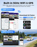 AZDOME M660 360° 4 Channel Dash Cam, Built-in 128GB eMMC, 2K+1080P*3 Dashcam Front and Rear Inside Left Right, Voice Control, 5G WiFi Dash Camera for Cars with 4 Adjustable Lenses, IR Night Vision