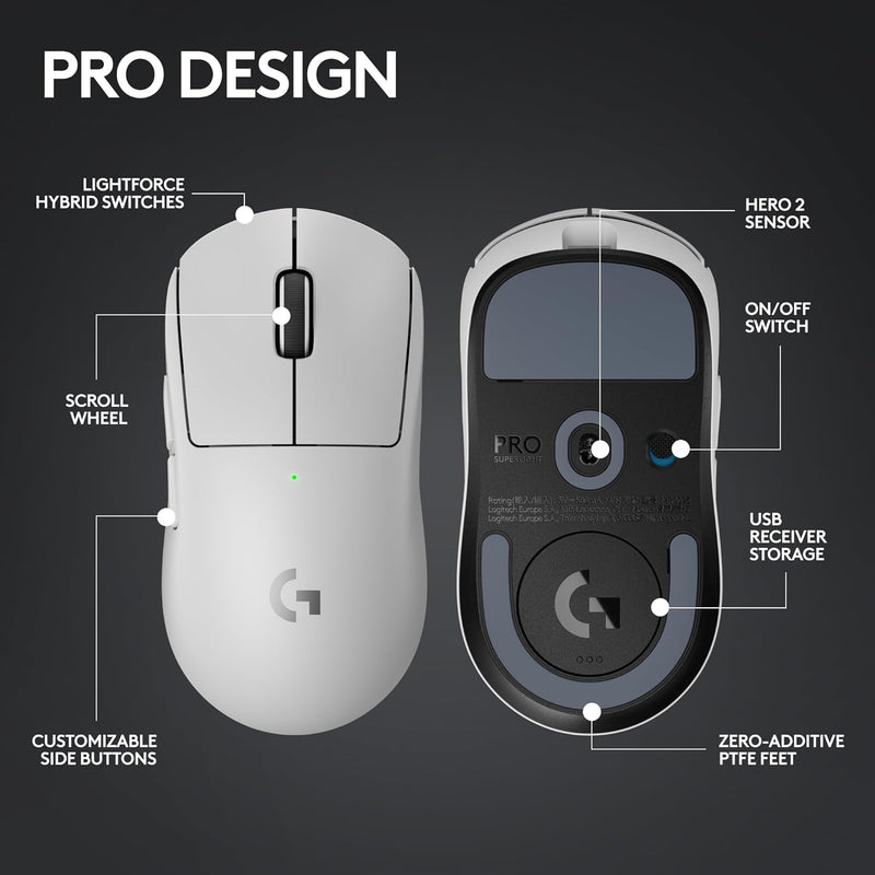Logitech G PRO X SUPERLIGHT 2 Wireless Gaming Mouse – Ultra-Light, HERO 2 Sensor, USB-C
