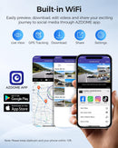 AZDOME M550 Pro 4K 3 Channel Dash Cam, Built-in WiFi GPS, 64GB Card Included, 3.19" IPS Screen, WDR, IR Night Vision, Parking Mode