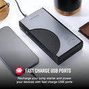 Démarreur de secours Cobra 800A - Démarreur de secours au lithium-ion et banque d'alimentation avec USB à charge rapide, lampe de poche LED, câbles de démarrage, puissance de crête de 800 A pour n'importe quelle voiture, SUV ou moto 