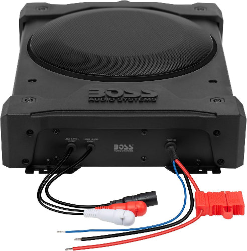 Boss Audio BPS80 - 8inch Low-Profile Amplified Marine/Weatherproof Underseat Subwoofer w/Remote Subwoofer Control