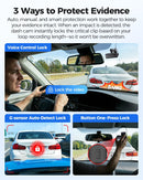 AZDOME M590 3 Channel WiFi 6 Dash Camera for Cars, 2.5K+1080P+1080P Front and Rear Inside, 64GB Card Included, 3.18" IPS Screen with GPS, Parking Mode, IR Night Vision