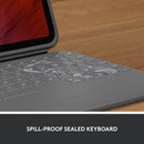 Logitech Rugged Folio for iPad (10th Generation) Protective Keyboard Case with Smart Connector and Durable Spill-Proof Keyboard - Graphite