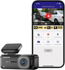 AZDOME M590 3 Channel WiFi 6 Dash Camera for Cars, 2.5K+1080P+1080P Front and Rear Inside, 64GB Card Included, 3.18" IPS Screen with GPS, Parking Mode, IR Night Vision