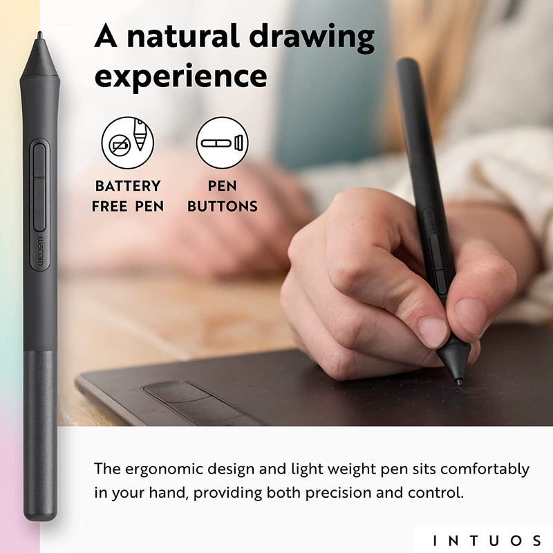 Wacom Intuos Wireless Graphics Drawing Tablet with Bonus Software Included, 7.9" X 6.3", Black (CTL4100WLK0)