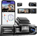 AZDOME M550 Pro 4K 3 Channel Dash Cam, Built-in WiFi GPS, 64GB Card Included, 3.19" IPS Screen, WDR, IR Night Vision, Parking Mode