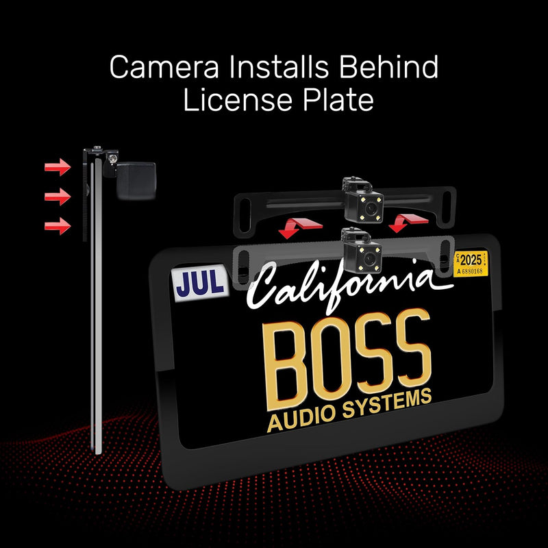 BOSS Audio Systems ELPC40B License-plate-mount backup camera with parking lines