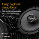 Pioneer TS‑A1371F A‑Series 5‑1/4″ 3‑Way Coaxial Car Speakers – 300 W Peak / 50 W RMS – Pair