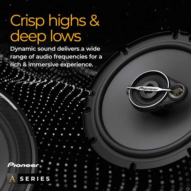 Pioneer TS‑A1371F A‑Series 5‑1/4″ 3‑Way Coaxial Car Speakers – 300 W Peak / 50 W RMS – Pair
