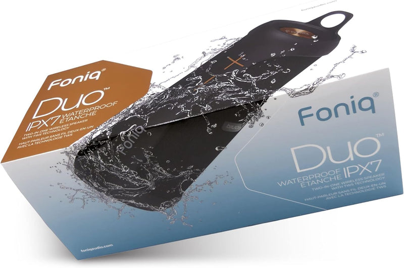 Foniq Duo IPX7 Waterproof Twist-Apart Two-in-One Powerful Portable Outdoor Wireless Speaker with up-to 14 Hours of Battery Life