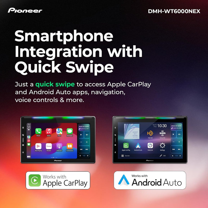 Pioneer DMH-WT6000NEX 10.1" Floating Display Digital Multimedia Receiver with Wireless Apple CarPlay & Android Auto