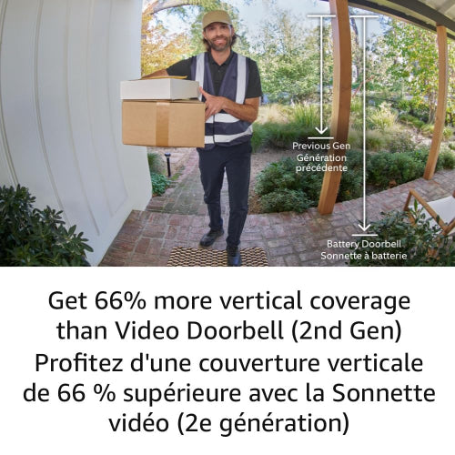 Ring Battery Doorbell — Head-to-Toe Video, Live View with Two-Way Talk, and Motion Detection & Alerts (2024 release), Satin Nickel