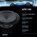 Audison APK 165 Ω2 Prima Series 6.5" 2-Way Component Speaker Set