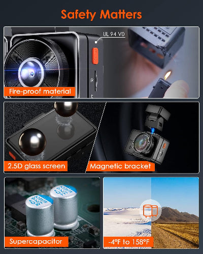 Vantrue Element 2 - 2.7K Dual Channel WiFi Front and Rear Dash Camera