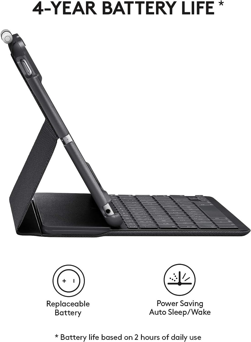 Logitech Slim Folio with Integrated Bluetooth Keyboard for iPad (5th and 6th Generation)