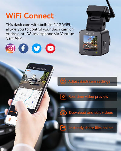 Vantrue Element 1 Lite - 1080P HDR Single Channel WiFi Mini Front Dash Camera