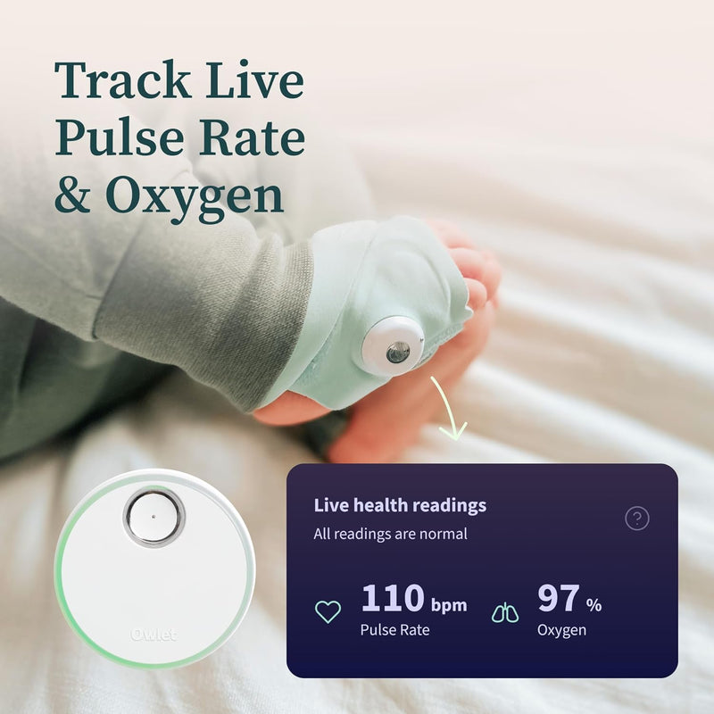 Owlet Dream Duo 2 Smart Baby Monitor - 1080p HD Video Baby Monitor with Dream Sock - Baby Foot Monitor and Sensor Tracks Heartbeat and Oxygen Levels in Infants and Newborns