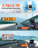 Vantrue Element 2 - 2.7K Dual Channel WiFi Front and Rear Dash Camera