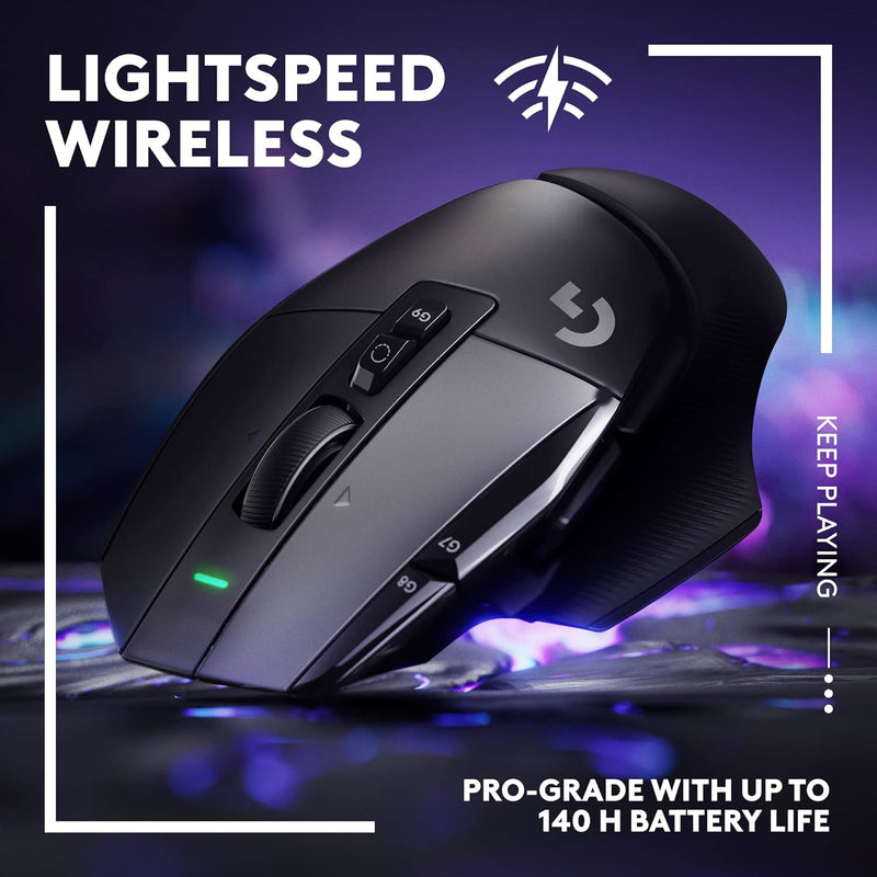 Logitech G502 X Lightspeed Wireless Gaming Mouse - Optical Mouse with LIGHTFORCE Hybrid Optical-Mechanical switches, Hero 25K Gaming Sensor, Compatible with PC - macOS/Windows - Black( Open Box )