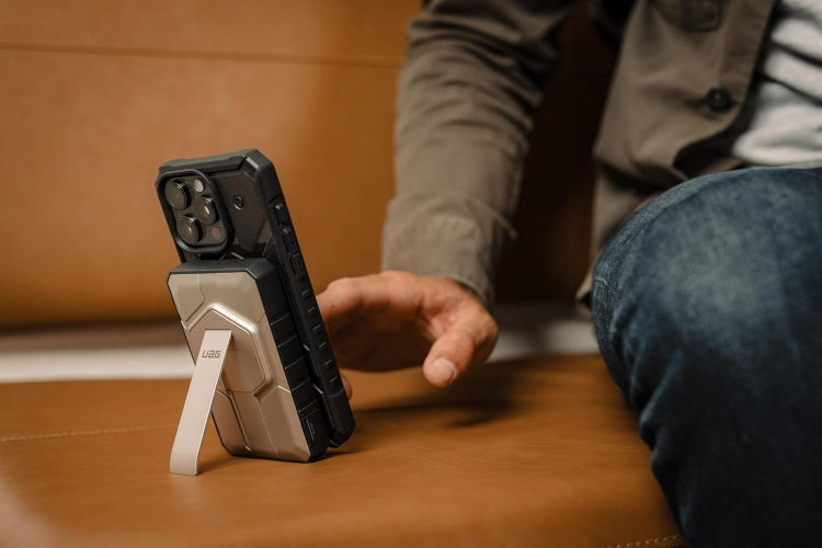 URBAN ARMOR GEAR UAG 10000mAh Power Bank SRGE 20W 2-Port USB-C USB Magnetic Wireless Portable Charger Fast Charging Battery Pack w/Kickstand Compatible with iPhone 16, Galaxy S25, Black/Titanium