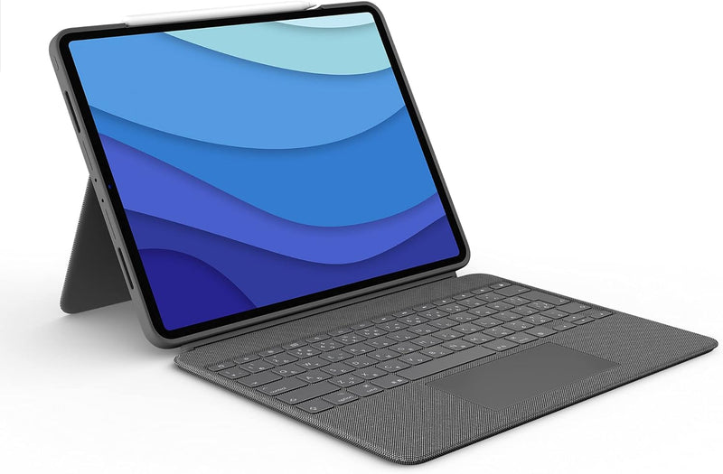 Logitech Combo Touch iPad Pro 12.9-inch (5th, 6th gen - 2021, 2022) Keyboard Case - Detachable Backlit Keyboard with Kickstand, Click-Anywhere Trackpad, Smart Connector - Oxford Gray; USA Layout