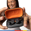 Skullcandy Push Active In-Ear Wireless Earbuds, 44 Hr Battery, Skull-iQ, Alexa Enabled, Microphone, Works with iPhone Android and Bluetooth Devices - True Black/Orange
