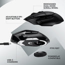 Logitech G502 X Lightspeed Wireless Gaming Mouse - Optical Mouse with LIGHTFORCE Hybrid Optical-Mechanical switches, Hero 25K Gaming Sensor, Compatible with PC - macOS/Windows - Black( Open Box )