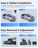 AZDOME M550 Pro 4K 3 Channel Dash Cam, Built-in WiFi GPS, 64GB Card Included, 3.19" IPS Screen, WDR, IR Night Vision, Parking Mode