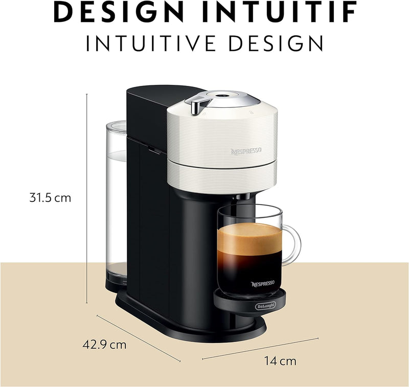 Nespresso Vertuo Next Coffee and Espresso Machine by De'Longhi, White