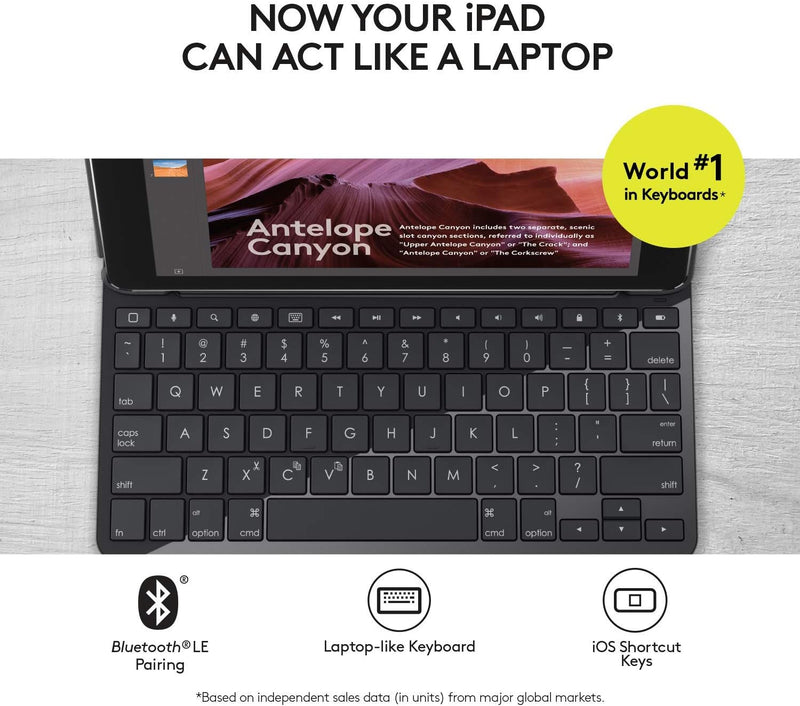 Logitech Slim Folio with Integrated Bluetooth Keyboard for iPad (5th and 6th Generation)
