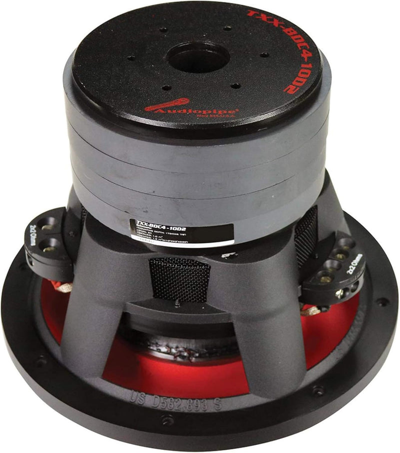 Audiopipe TXX-BDC4-10D2 Dual 2 ohm Subwoofer - Quad Stack 1800 Watts