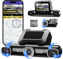 AZDOME M660 360° 4 Channel Dash Cam, Built-in 128GB eMMC, 2K+1080P*3 Dashcam Front and Rear Inside Left Right, Voice Control, 5G WiFi Dash Camera for Cars with 4 Adjustable Lenses, IR Night Vision