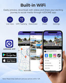 AZDOME M550 Max 4K 3 Channel Dash Cam,STARVIS Sensors, Built-in WiFi GPS, 64GB Card Included, IR Night Vision, WDR, 24H Parking Mode