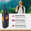 Cobra RX380 Easy-to-Use Weather-Resistant 32 Mile FRS, 40-Channel 2-Way Radios (2-Pack)