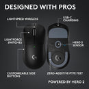 Logitech G PRO X Superlight 2c Compact 44000 DPI Wireless HERO 2 Gaming Mouse - Black