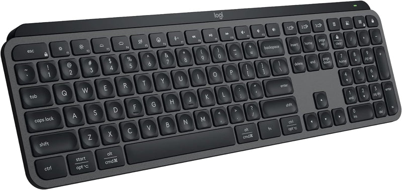 Logitech MX Keys S Wireless Keyboard, Low Profile, Fluid Precise Quiet Typing, Backlighting, Bluetooth, USB C Rechargeable,- Graphite