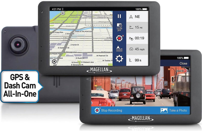 Magellan RoadMate 6630T-LM 5" Touch Car Vehicle GPS with FHD Built-in Dash Cam, Black