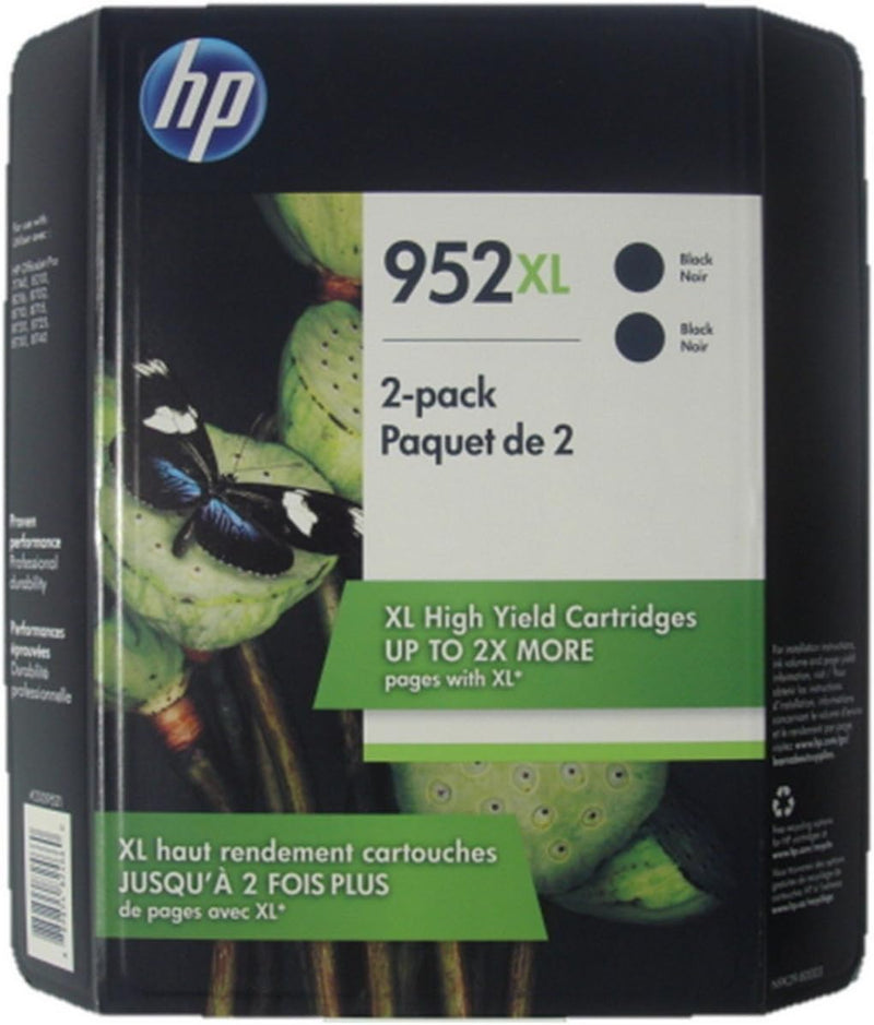 HP 952XL Black Ink Cartridges - Twin Pack - N9K29BN